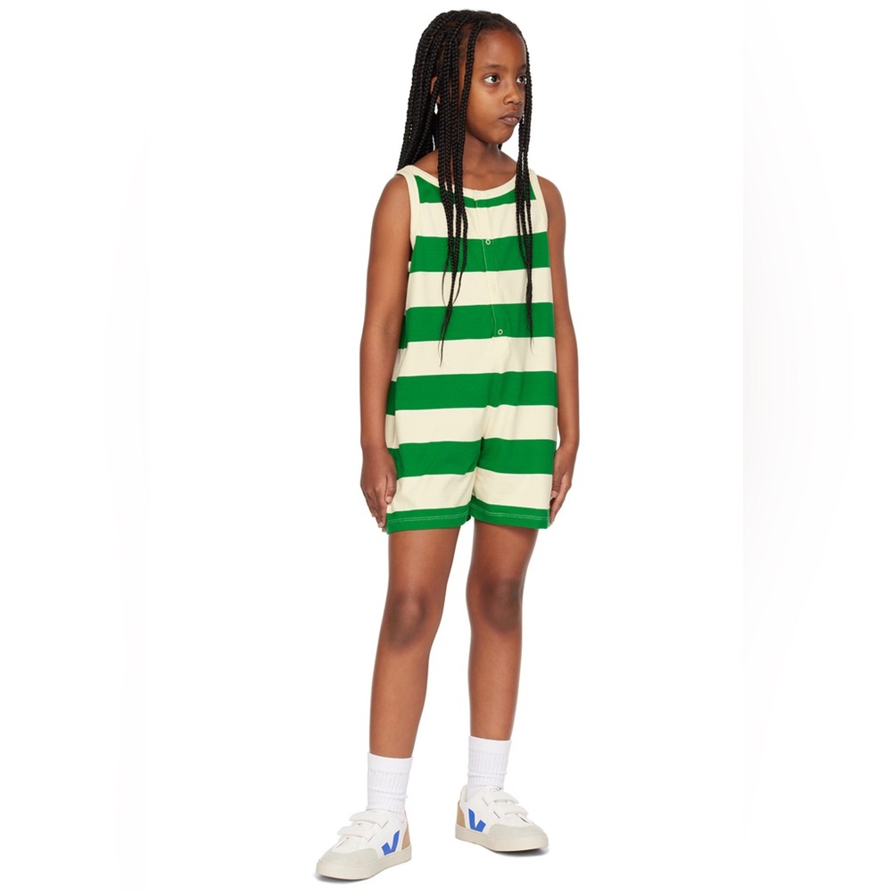 Tinycottons Stripes Jumpsuit Emerald Green